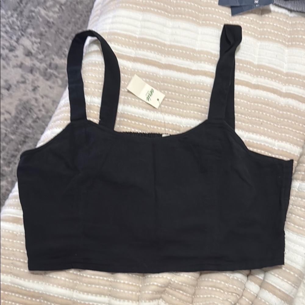 Black Cropped Tank Top